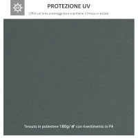 Copertura per Gazebo 4x3 m a 2 Livelli in Poliestere con Cinghie e 10 Fori di Drenaggio, Grigio Antracite
