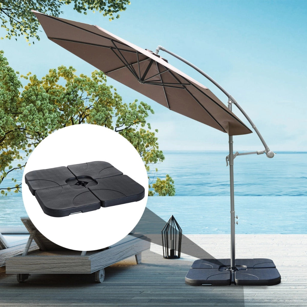 Base per Ombrellone da Giardino 60 Kg a Croce in Plastica 50x50x7.5 cm