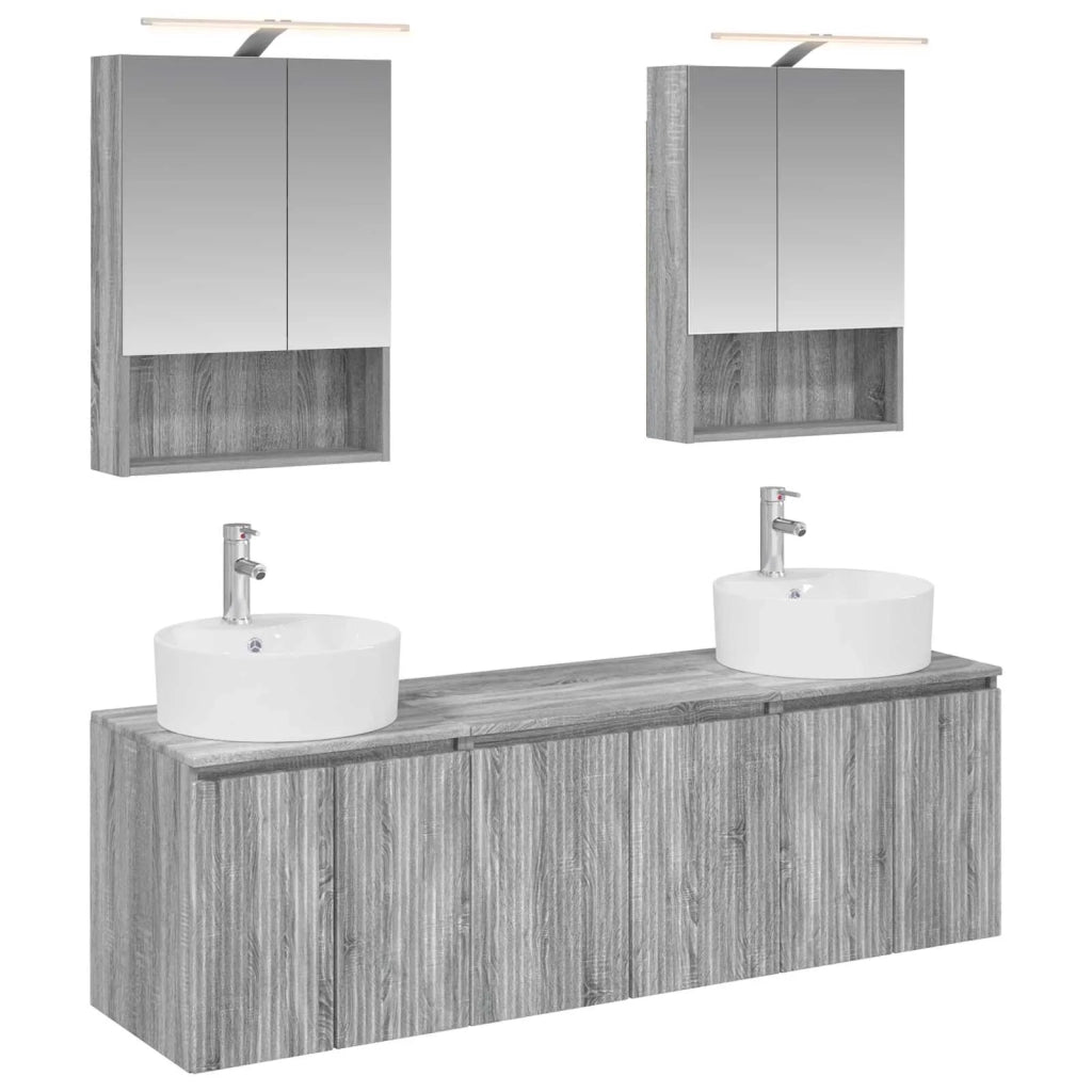 Set di Armadi da Bagno 5 pcs Sonoma grigio Legno ingegnerizzato 3406444