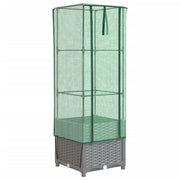 Aiuola rialzata/fioriera con copertura effetto rattan 40 x 40 x 139 cm grigio chiaro 02_0038776