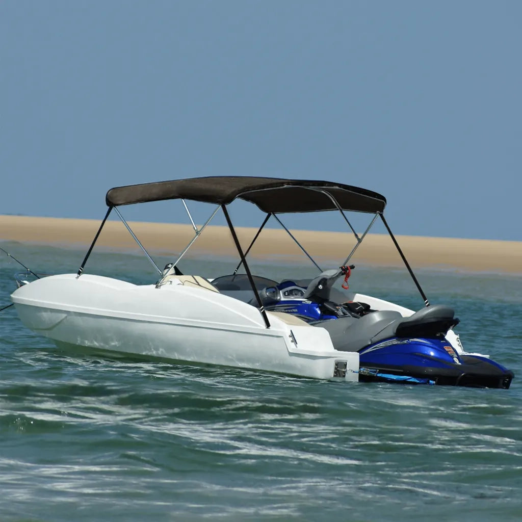 Bimini di Prua con Tendalino 3 Archi Nero 183x196x137 cm