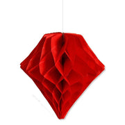Trade Shop - Set 3 Festoni Diamante Decorativi Rossi Carta Velina Decorazioni Addobbi Feste -