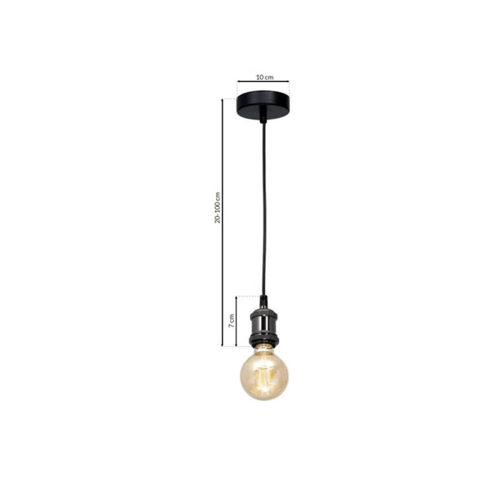 Lampada a sospensione industriale nera E27 60W Milagro
