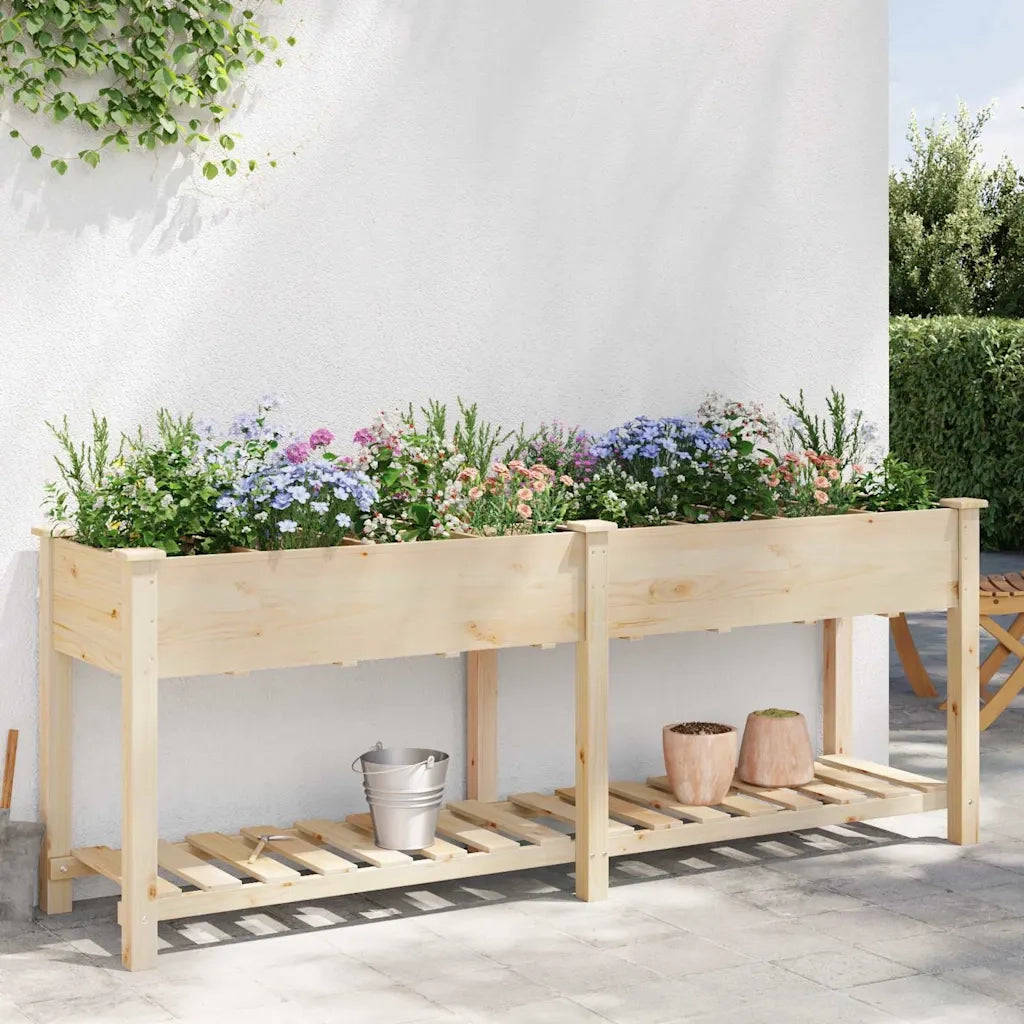 Vaso da giardino con lo scaffale Beige 203,5 x 53 x 76,5 cm 42006582