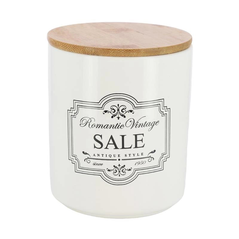 BARATTOLO IN CERAMICA CON TAPPO IN LEGNO 10 X H12 CM PER IL SALE