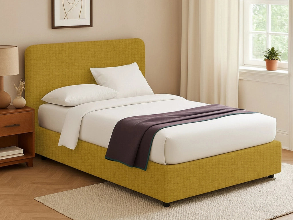 Slough, Letto Singolo Sfoderabile Made in Italy, Giallo Ocra