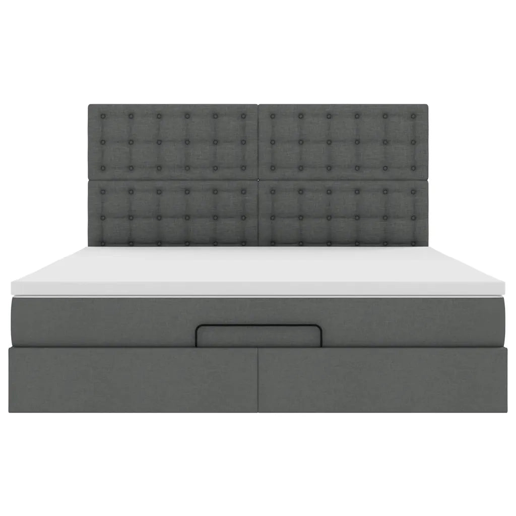 Struttura Letto Pouf con Materasso 160x200 cm in Tessuto 3314184