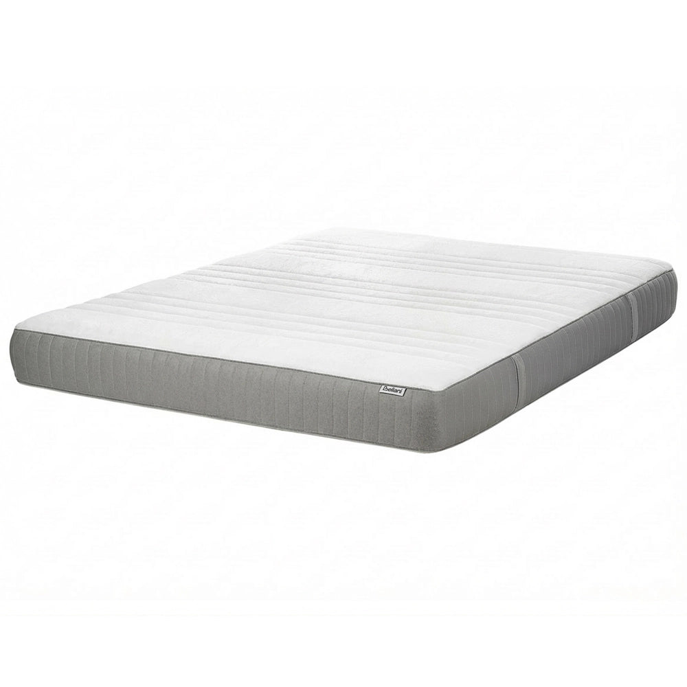 Materasso EU Medio 180 x 200 cm Bianco Grigio Schiuma Imbottitura Poliestere Sfoderabile