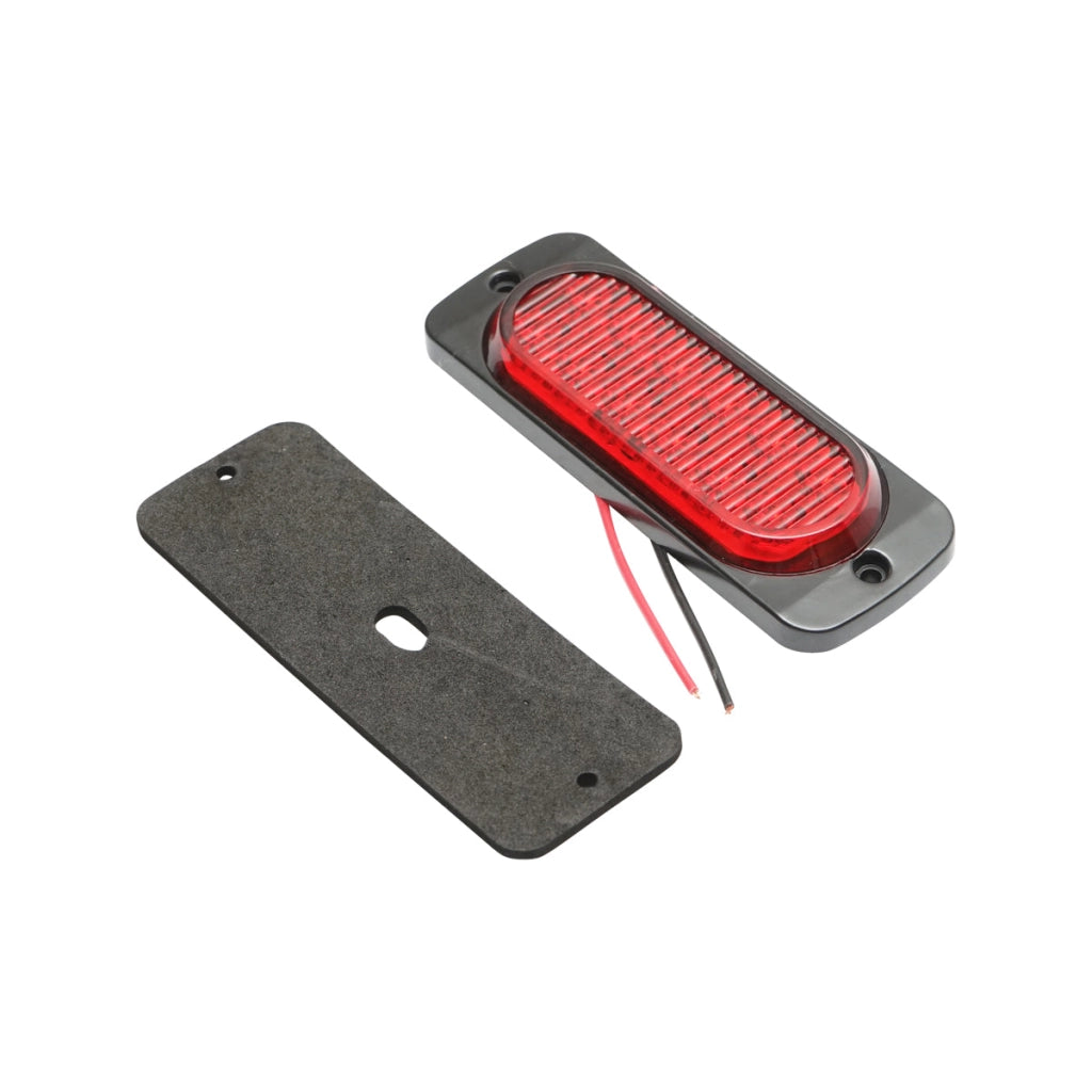 Lampada laterale stroboscopica LED, rossa, 115 mm, 12V-24V, FR1278R, Breckner Germany