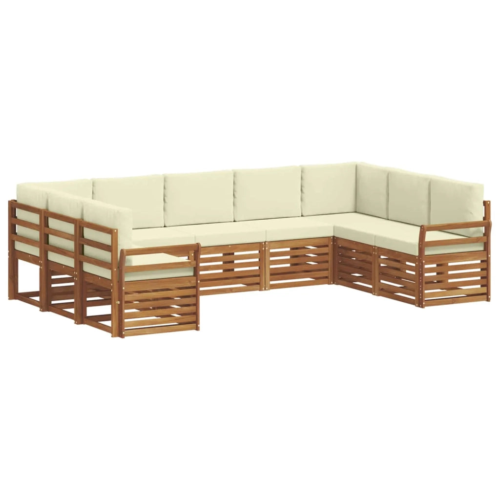 Set divano sezionale con cuscino 9 pcs Naturale e Crema