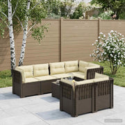 Divano 7 Posti da Giardino con Cuscini Aspetto Rattan PP 3444170