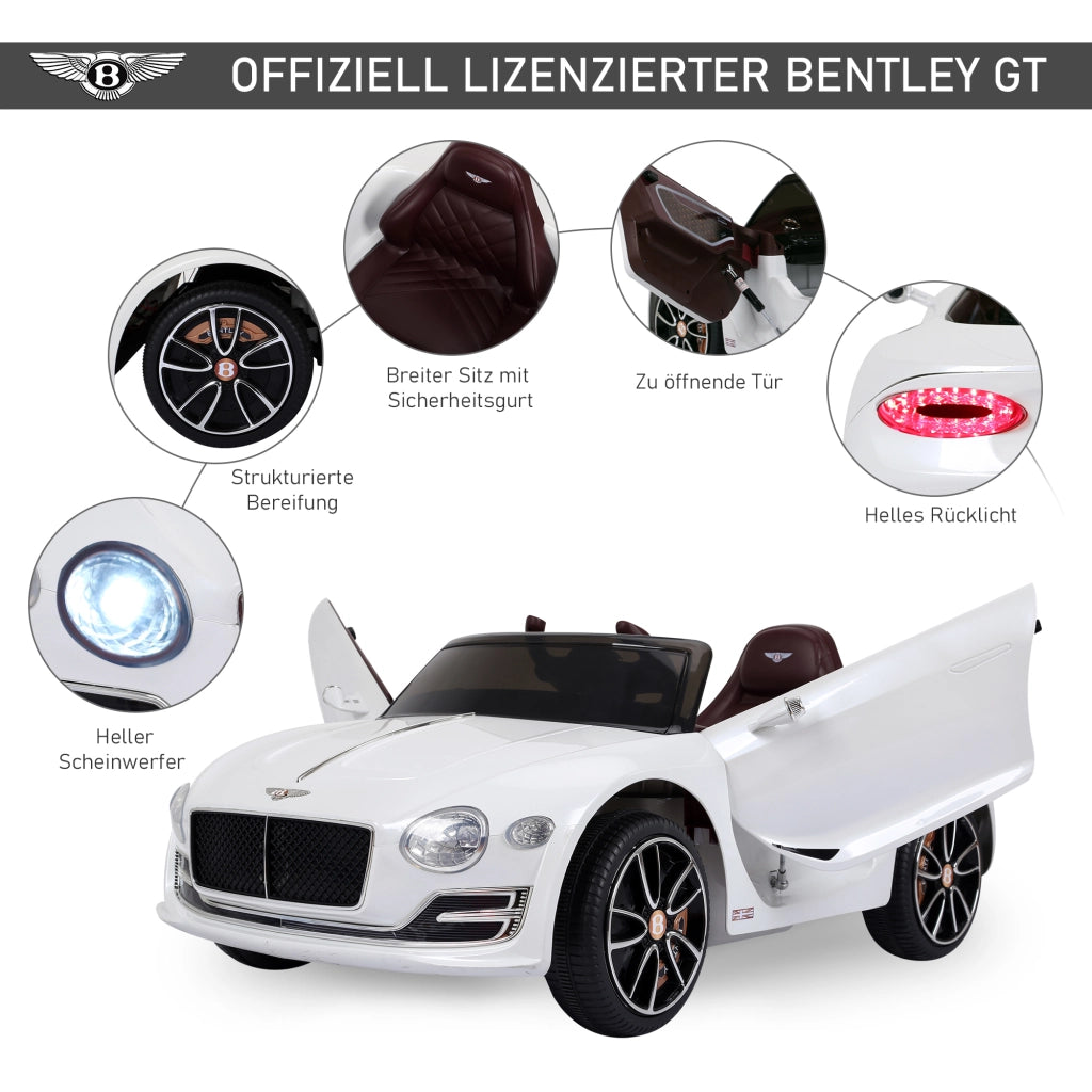Auto Elettrica Bentley GT con Telecomando ¨C Xylo ¨C Bianco 108x60x43cm 2x390 Motori