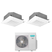 Condizionatore Dual Split a Cassetta Hisense 18+18 con 5AMW105U4RQC R-32 Wi-Fi Optional con Telecomando e Pannello
