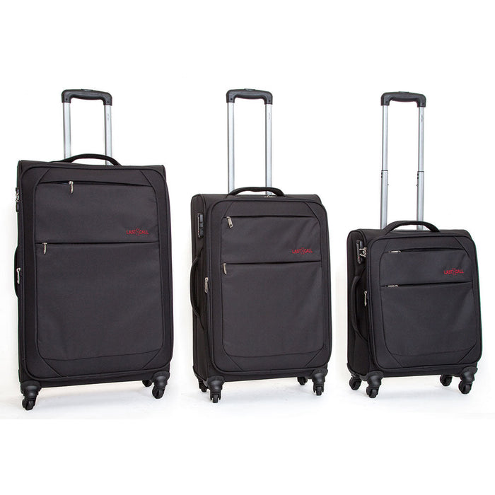 Set 3 Valigie Trolley Morbide in Poliestere 4 Ruote TSA Ravizzoni Matisse Nero