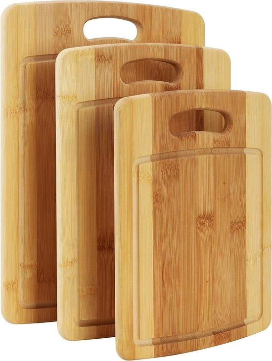 Set di Snidori in Bambù per Cucina - Grande, Medio, Piccolo - Piatti per Cucinare e Servire - Insieme di Snidori per Verdure, Carne, Formaggio e Altro
