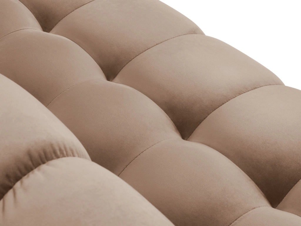 Cosmopolitan Design - Divano angolare sinistro "Bali" 5 posti in velluto beige 