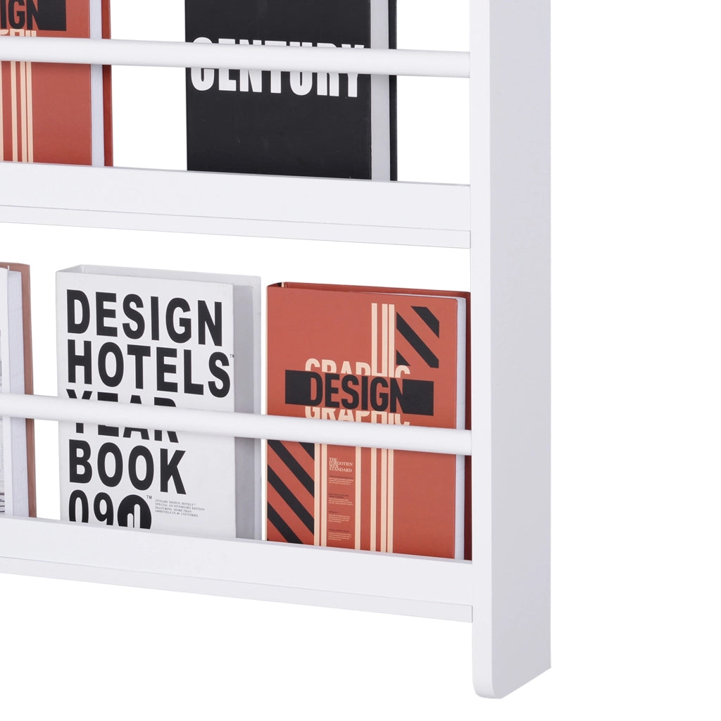 Libreria a muro 4 livelli ¨C Zephmum ¨C Bianco 59x12x113 cm