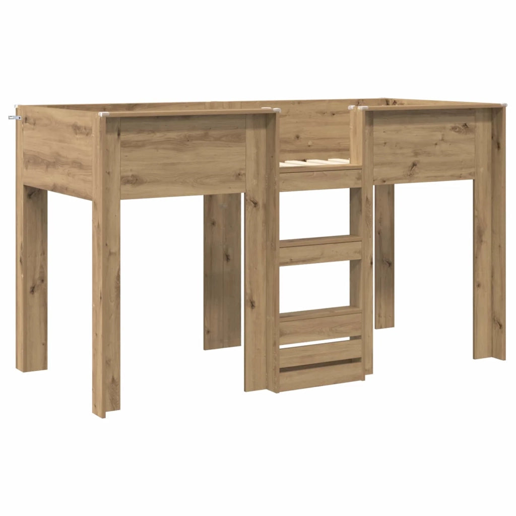 Letto a Castello per Bambini Rovere artigianale 75 x 190 cm