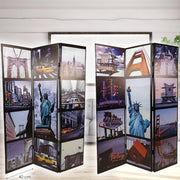 Trade Shop - Paravento Separe Divisorio Con 3 Pannelli 180x120cm Stampa Fronte Retro New York -