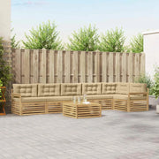 Set di divani da esterno 7 pz Bianco e Beige 3390593
