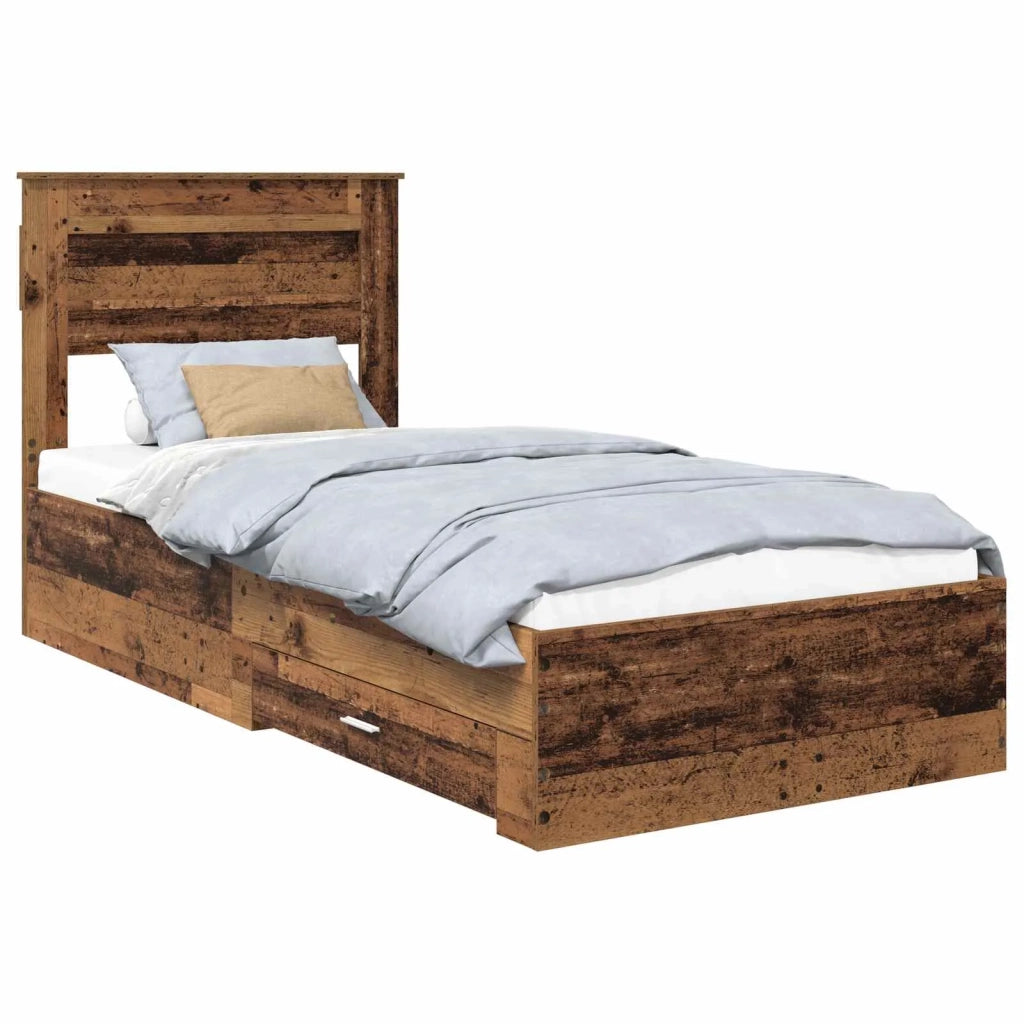 Struttura del letto Legno vecchio 90 x 200 cm Legno multistrato