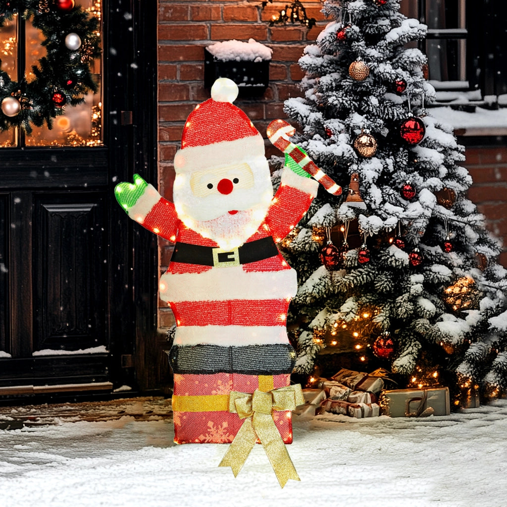 Babbo Natale Illuminato 90 cm ¨C zephmum ¨C LED 97 Bianco Caldo