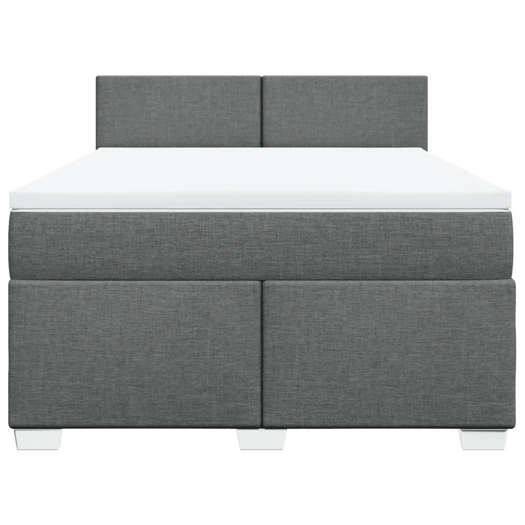 Giroletto a Molle con Materasso Grigio Scuro 140x200cm Tessuto