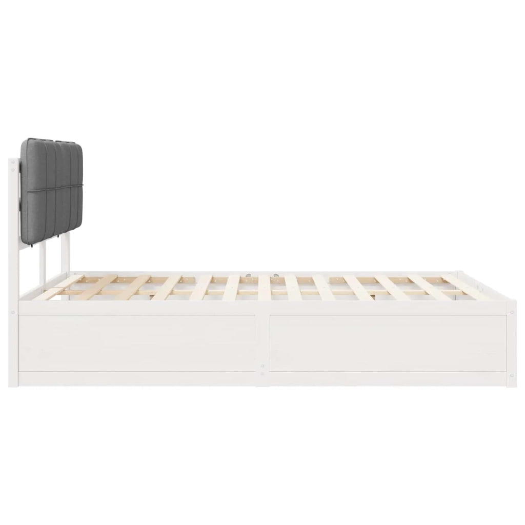 Letto con Testiera Rivestita Grigio chiaro 150 x 200 cm