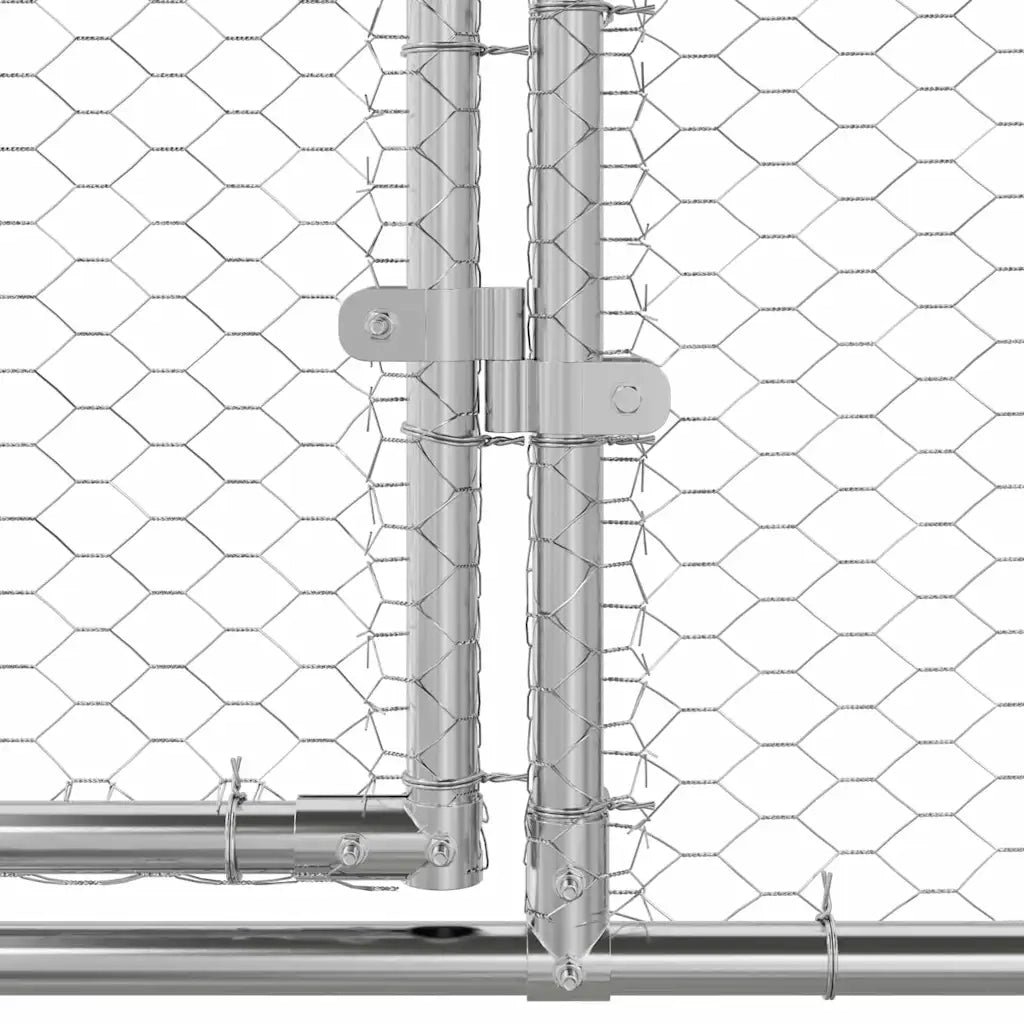 Gabbia per polli 3 pcs Argento 600 x 200 x 200 cm Acciaio e PE