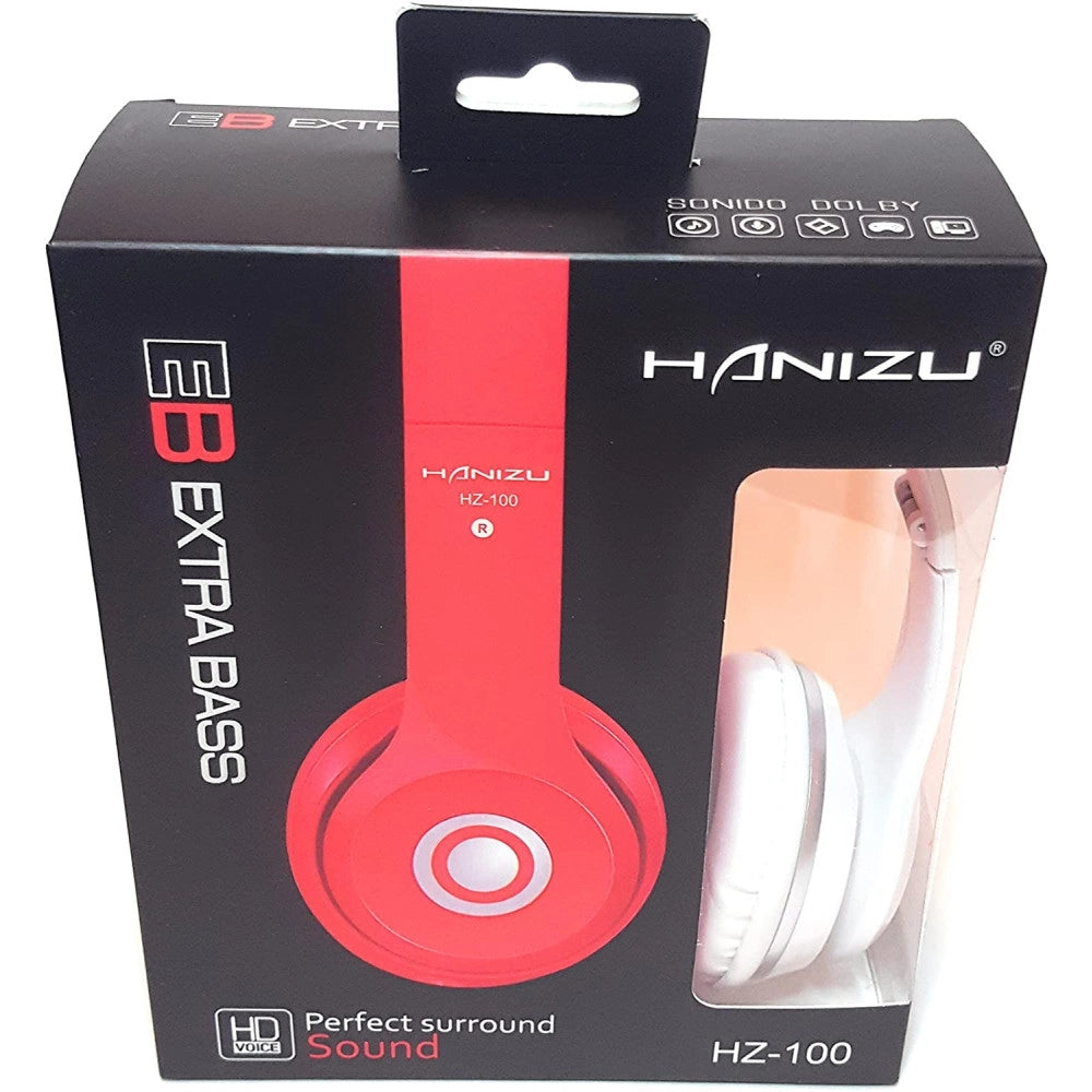 Trade Shop - Cuffie Auricolari Hanizu Hz-100 Stereo Hd Smartphone Pc Mp3 Cd Extra Bass -