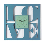 orologio da parete di design love Blu oltremare/verde acqua in Ferro 50x50h cm