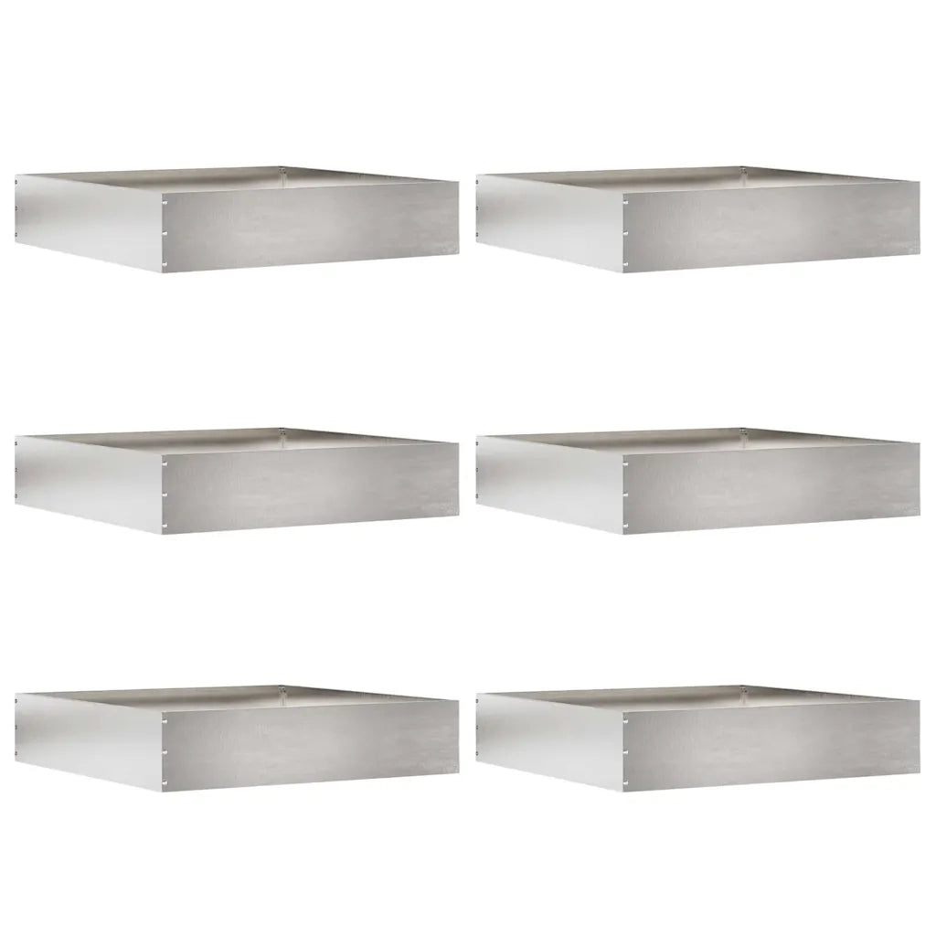 Bordura per Prato 6 pcs Argento 60 x 60 x 13 cm 874739