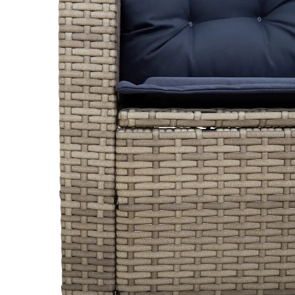 Divano da Giardino con Tavolo e Cuscini a L Grigio Polyrattan 4103879