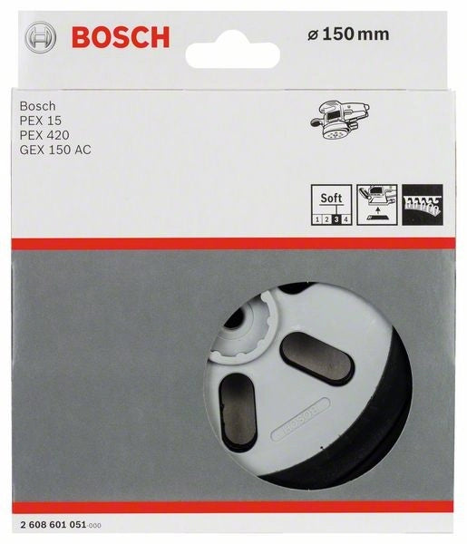 2608601051 - Platorello morbido, 150 mm, Monta su PEX15 , PEX420, GEX150AC Bosch