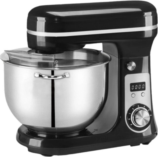 Macchina per impastare - Mixere per cucina 6 Litri - Macchina per impastare per cucina 4KG in acciaio inossidabile - Impastatrice per impasti pesanti - Nero