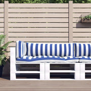 Cuscino da Esterno 3 pcs Blu e Bianco 103 x 58 x 10 cm Tessuto 42040530