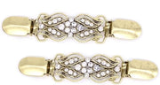 Accessori per abbigliamento - 2 pezzi di clip per cappotto giacca colletto - clip per cappotto e scialle con pietre strass - clip per cappotto parure - clip per camicia donna - 12*2.7cm metallo