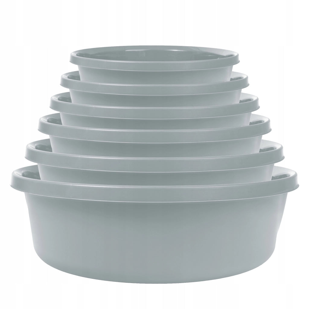 Bacinella per bucato KADAX, 4 litri, in plastica, rotonda, colore grigio.