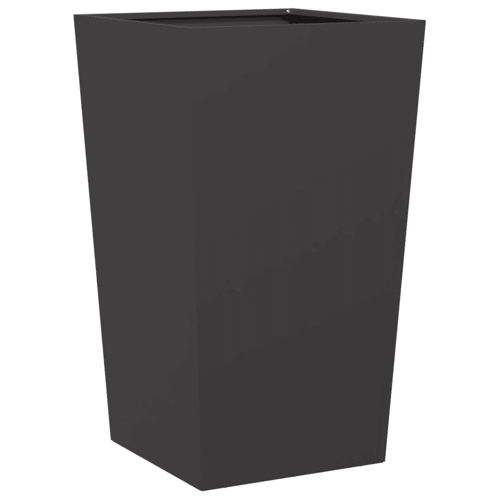 Fioriera | Cassetta per fiori | Vaso da Giardino Nera 45x45x75 cm in Acciaio
