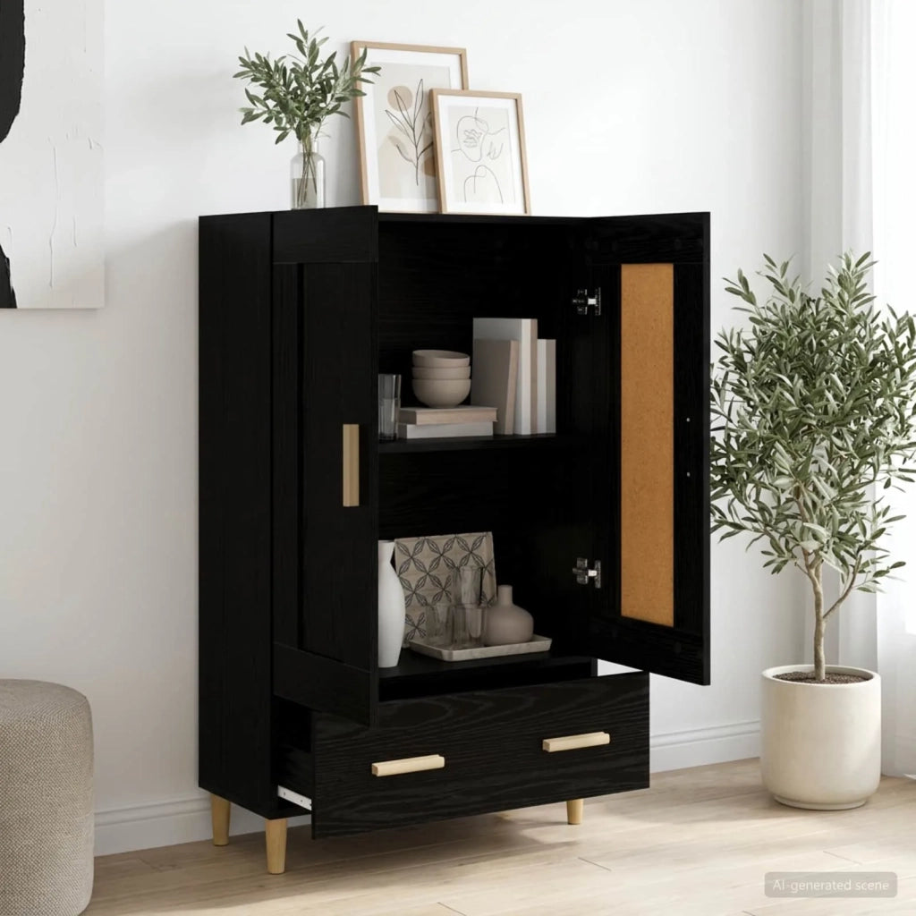 Credenza Rovere Nero 70 x 31 x 115 cm Legno ingegnerizzato 8009851