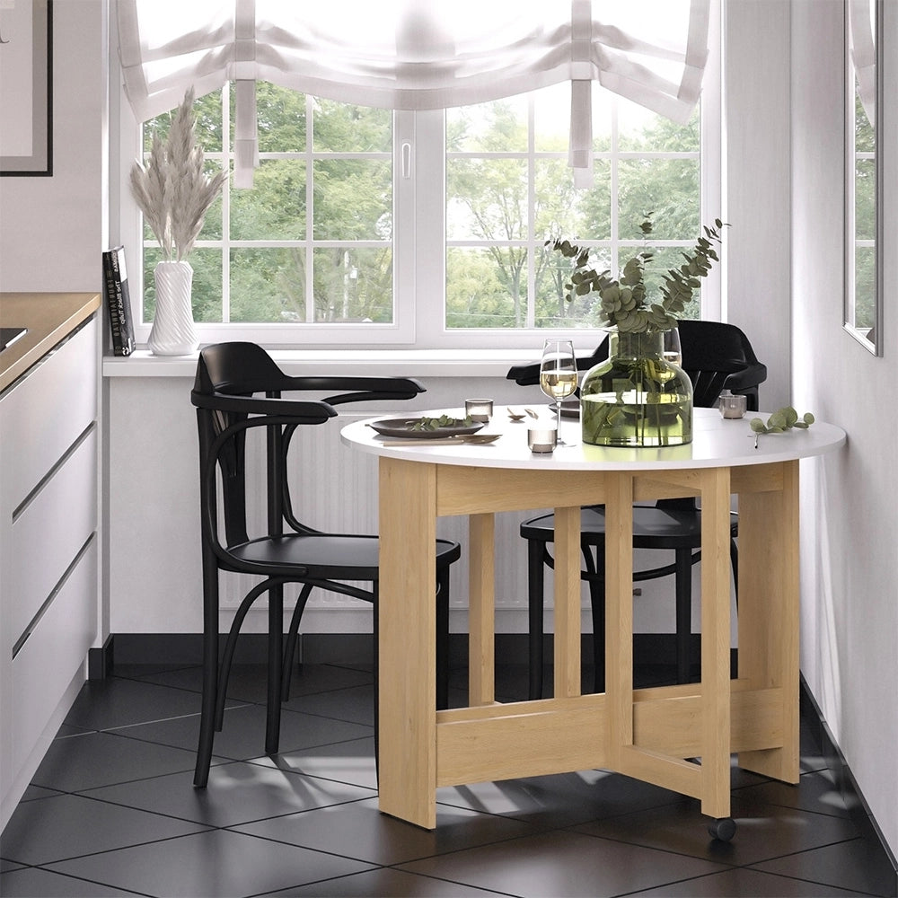 Vicco Tavolo da pranzo Quercia dorata/bianco 100 x 100 cm Pieghevole