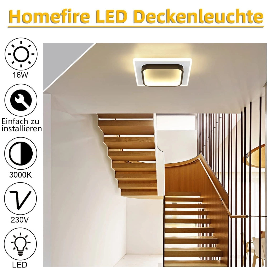 ZMH Lampada da soffitto LED design moderno bianco nero acrilico per soggiorno