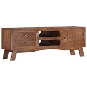 Mobile TV multimediale scaffale TV credenza mobile TV sala da pranzo soggiorno camera da letto 110 x 30 x 40 cm legno di mango marrone grezzo 02_0025717