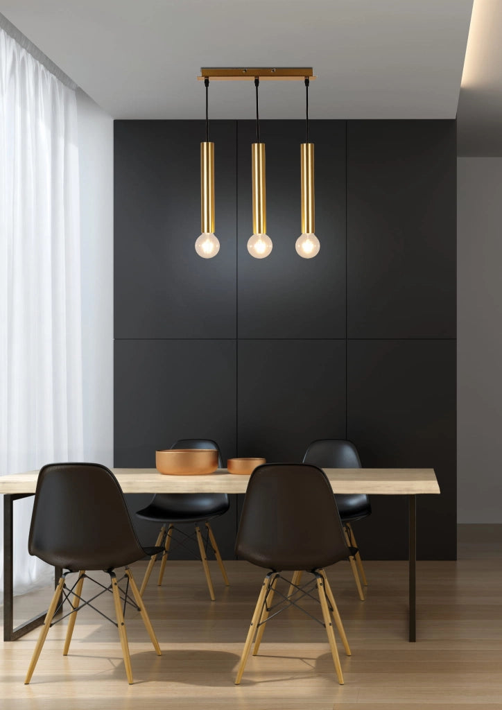 Lampada a sospensione Candellux Dallas 3xE27 oro in metallo