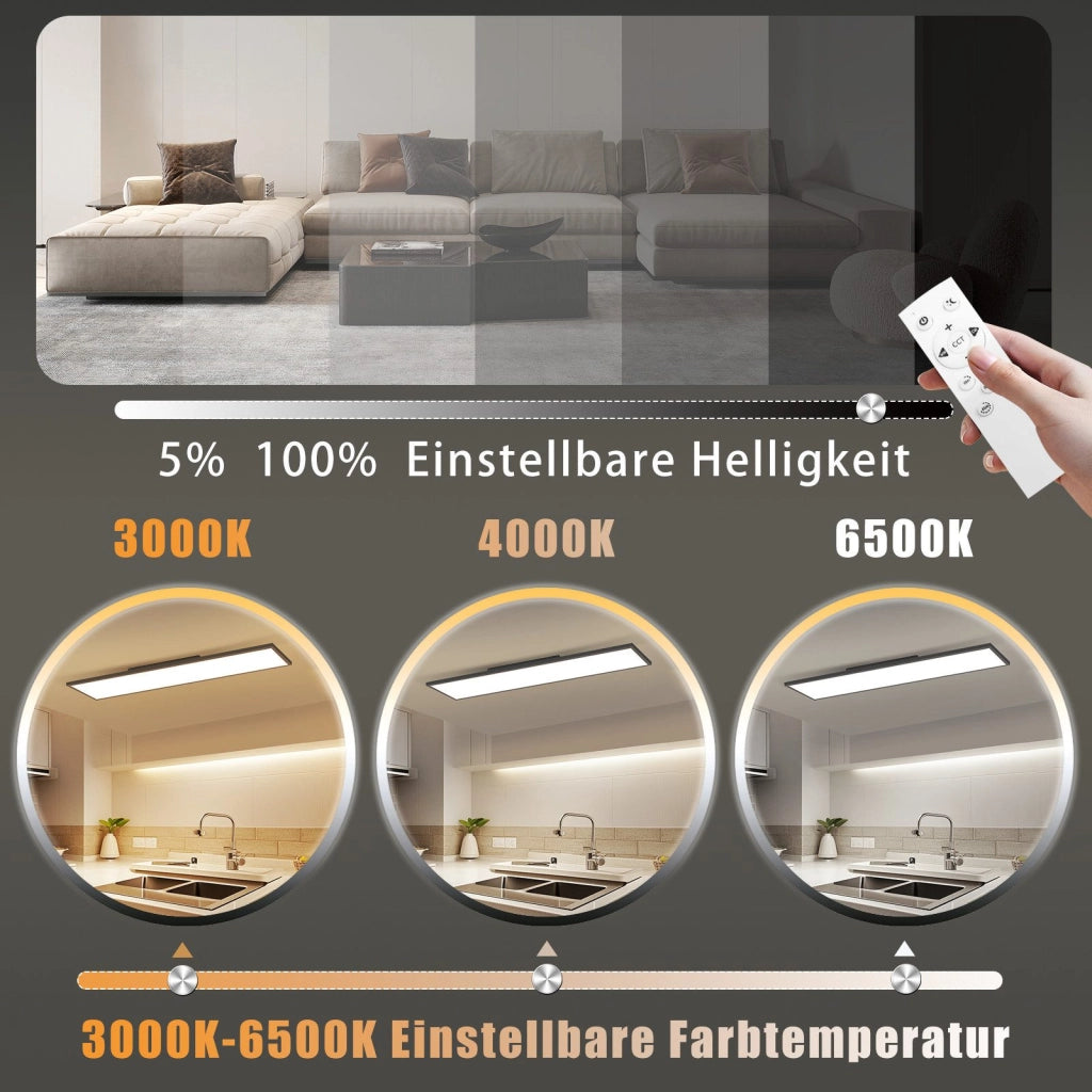 ZMH Lampada da soffitto plafoniera LED nera dimmerabile telecomando per soggiorno ufficio