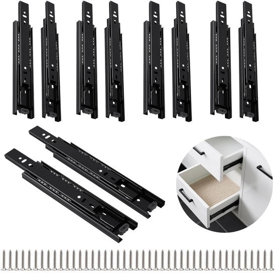 Geleider per l'armatura 10 pezzi - Estensibile completamente - 20 cm - Montaggio a pavimento - Acciaio freddo stampato - Robusto e duraturo - Rulli di estensione