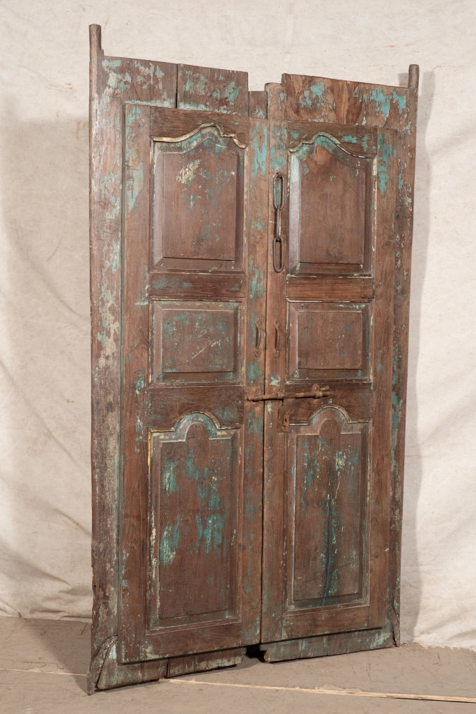 Biscottini Porta portone in legno massello e ferro da interno o da esterno vecchia e antica medievale scorrevole