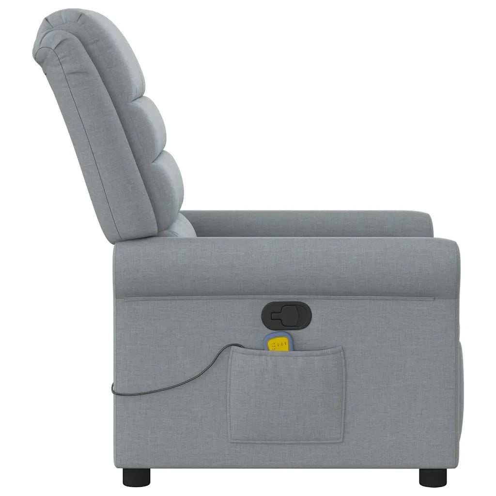 Poltrona Massaggiante Reclinabile Grigio Chiaro in Tessuto 4015646