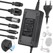 Caricatore universale per scooter elettrico - Adattatore AC universale - Funzione di ventilazione - 54,6 V 2 A - Adatto per hoverboard e driftboard - 6 A