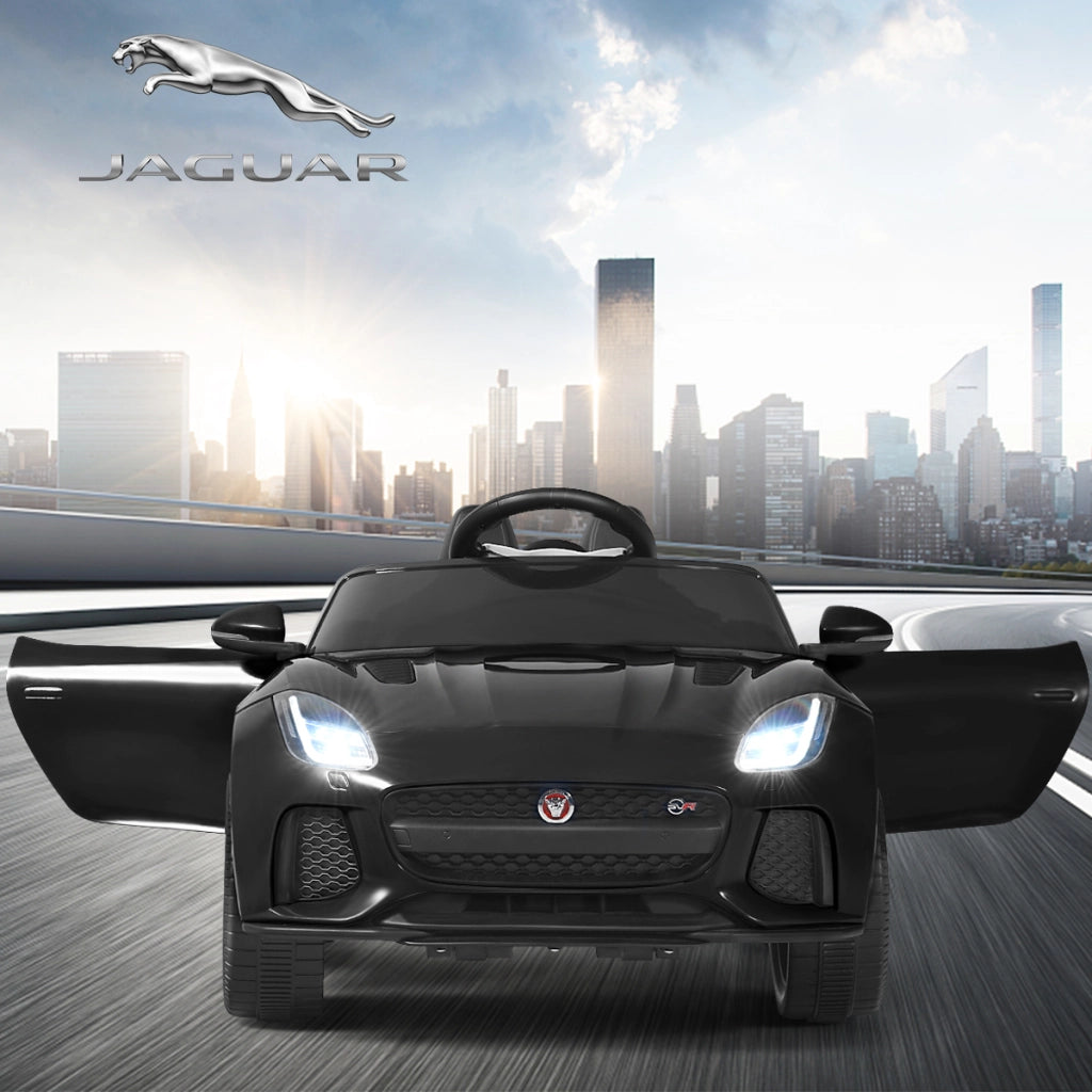 Macchina Jaguar F-type SVR 12 V per bambini con telecomando, Macchina a batterie con musica e storie Nero-Macchinine giocattoli